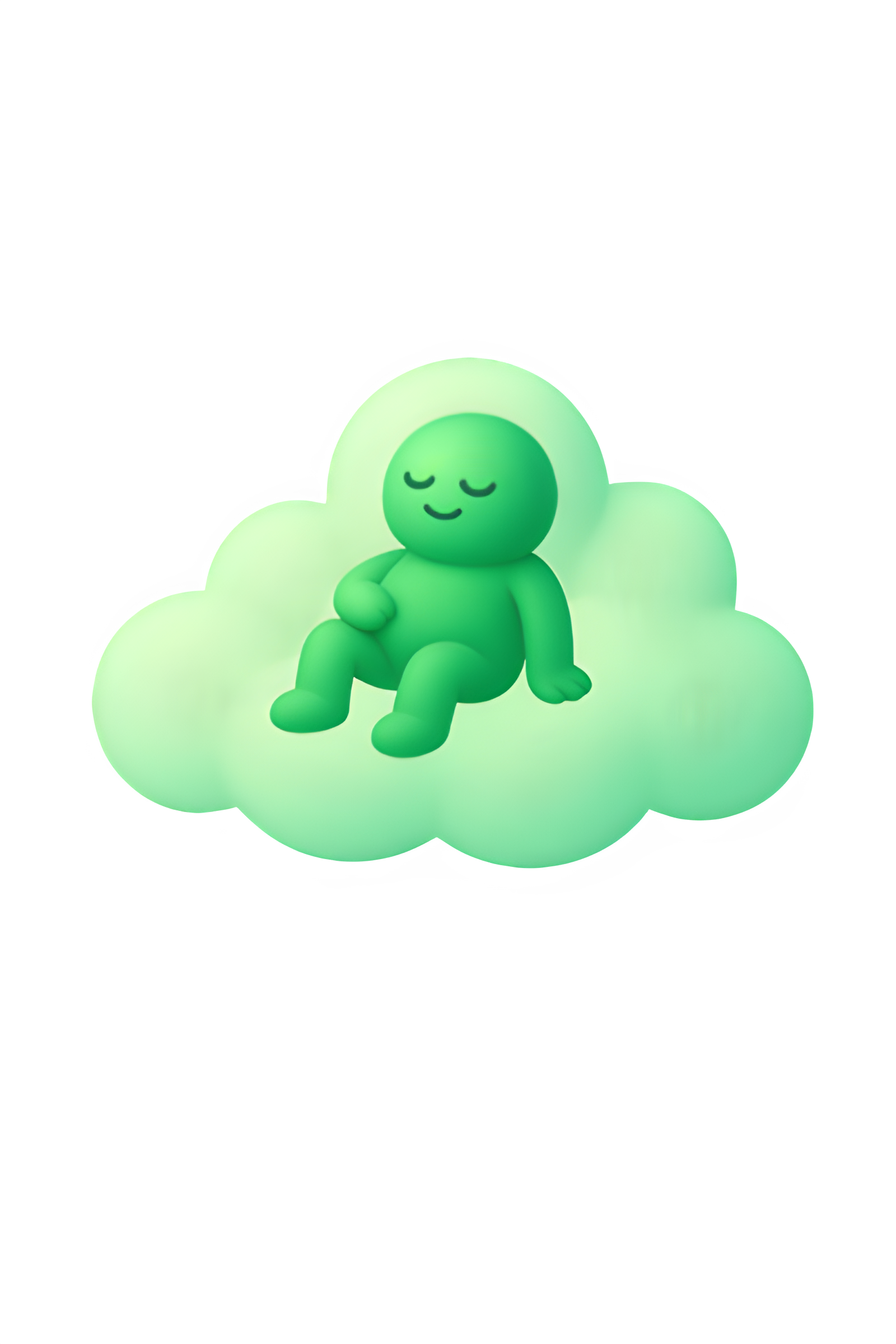 Verby character relaxing on a cloud
